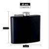 Hip Flask Holding 6 oz - Rubber-Coated Non-Slip Pocket Size, Stainless Steel, Rustproof, Screw-On Cap - Black Finish - Black Gift Box Included view 3