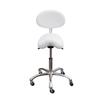 Lolli Esthetician Receptionist Therapist Saddle Stool with Backrest and Metal Base - USA-1025 (White) view 2