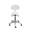 Lolli Esthetician Receptionist Therapist Saddle Stool with Backrest and Metal Base - USA-1025 (White) view 3