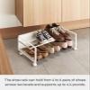 YAMAZAKI Home Frame Rolling Shoe Rack, Compact Entryway Or Bedroom Metal Shoe Organizer with Wheels, 9" - Steel - Holds 4 Shoes, 6 Heels view 3