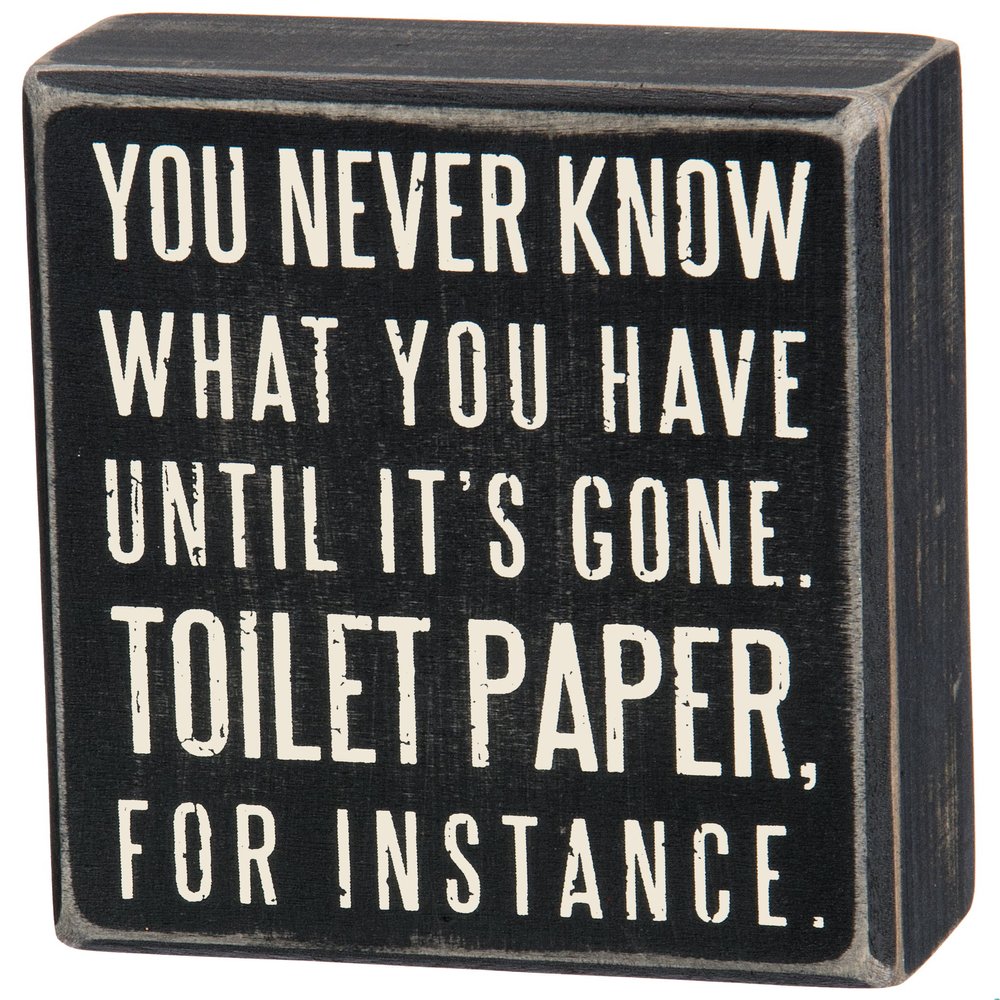 Primitives by Kathy Wooden Box Sign - Funny Bathroom Sayings, Wall Art/Home Decor, Farmhouse Style, Housewarming Gift, 4x5 IN