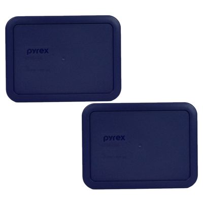 Pyrex 7210-PC 3-Cup Blue Food Storage Replacement Lid (2-Pack) - Made in the USA
