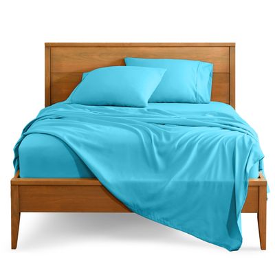Bare Home Twin XL Sheet Set - College Dorm Size - Luxury 1800 Ultra-Soft Microfiber Twin Extra Long Bed Sheets - Deep Pockets - Easy Fit - Extra Soft - 3 Piece Set - Bed Sheets (Twin XL, Aqua)