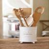 Mud Pie Circa Utensil Ceramic Holder, 6.5"x5" dia, Utensils view 2
