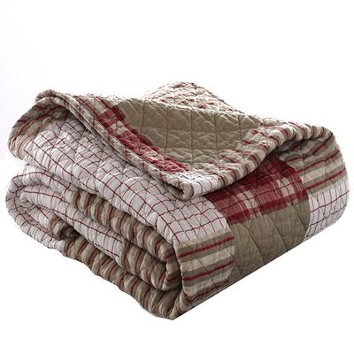 Eddie Bauer - Throw Blanket, 100% Soft Cotton Percale Plaid Bedding, Throw Blanket for Couch or Bed (Camano Island Red, 50" x 60")