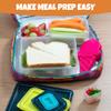 Reusable Lunch Containers - Set of 4 Microwave Safe, Meal Prep Stackable Nesting Containers, Pack Food, Snacks & Sauces in Leak Proof Compartments w/Lids, Easy to Clean, Fits in Bags & Bento Boxes view 3