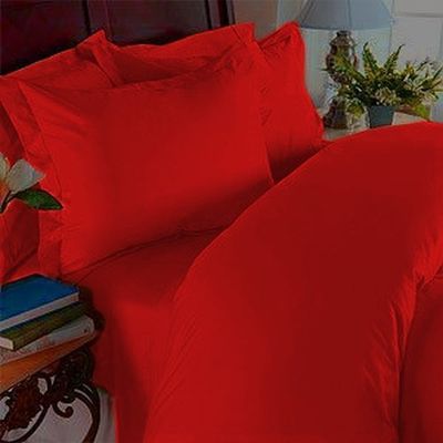 1800 Thread Count - Egyptian Quality 3pc Duvet Cover Set, Solid, King/Cal-King, Red