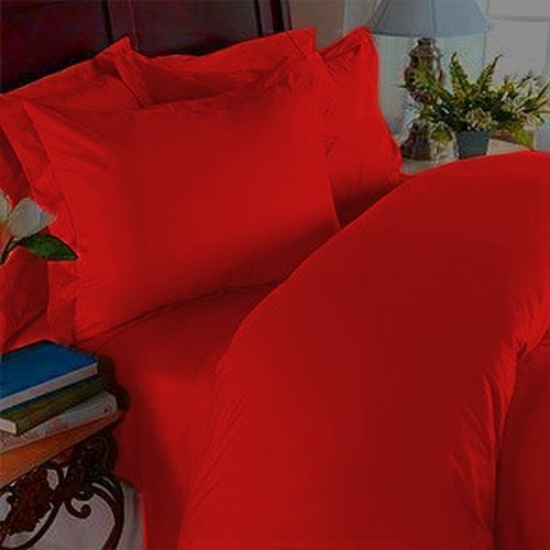 1800 Thread Count - Egyptian Quality 3pc Duvet Cover Set, Solid, King/Cal-King, Red