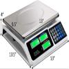 Goplus 66 LB Digital Scale Price Computing Deli Electronic Counting Weight with Dual Clear LCD Display, Stainless Steel Top, Silver view 3