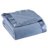 OakRidge Satin Fleece Blanket, Full/Queen, Twin or King Size  100% Polyester Lightweight Fabric and Cozy Satin Binding Edges in Tightly Folding Travel Blanket, Blue view 1