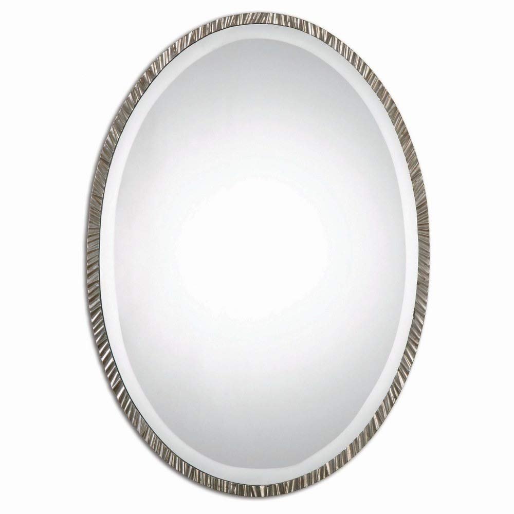 Uttermost Annadel Polished Nickel 20" x 28" Oval Wall Mirror