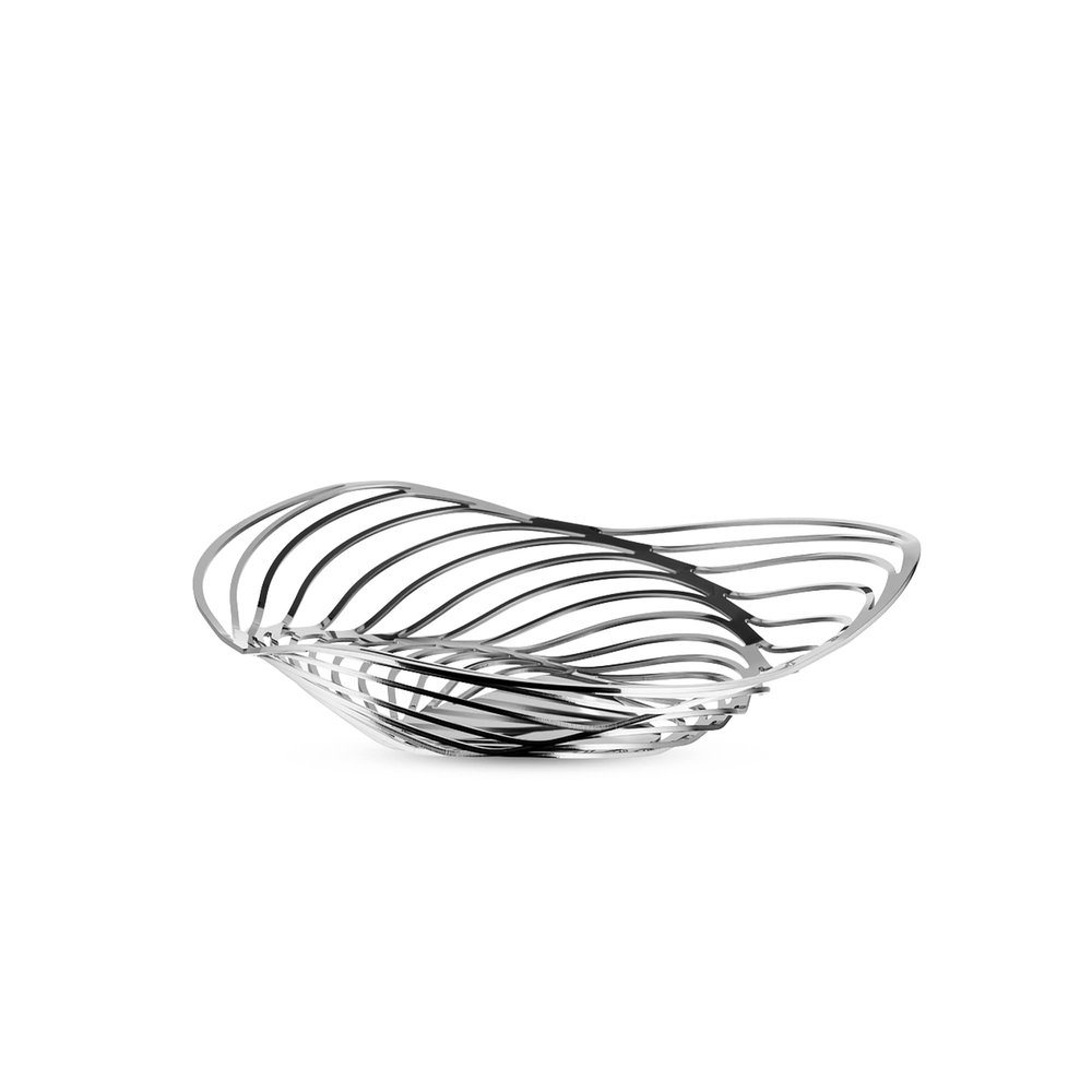 Alessi "Trinity" Basket in 18/10 Stainless Steel Mirror Polished, Silver