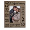 KATE POSH Our 3rd Wedding Anniversary, 3 Years Anniversary, 3 Years of Marriage, Gifts for Couple, Third Anniversary - Engraved Leather Picture Frame (4 x 6 Vertical) view 1