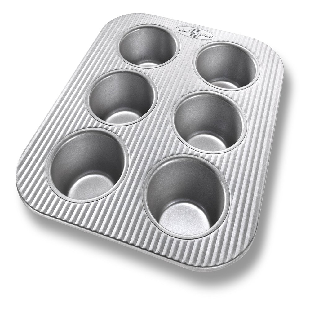 USA Pan Nonstick Toaster Oven 6 Cup Muffin Pan, Aluminized Steel