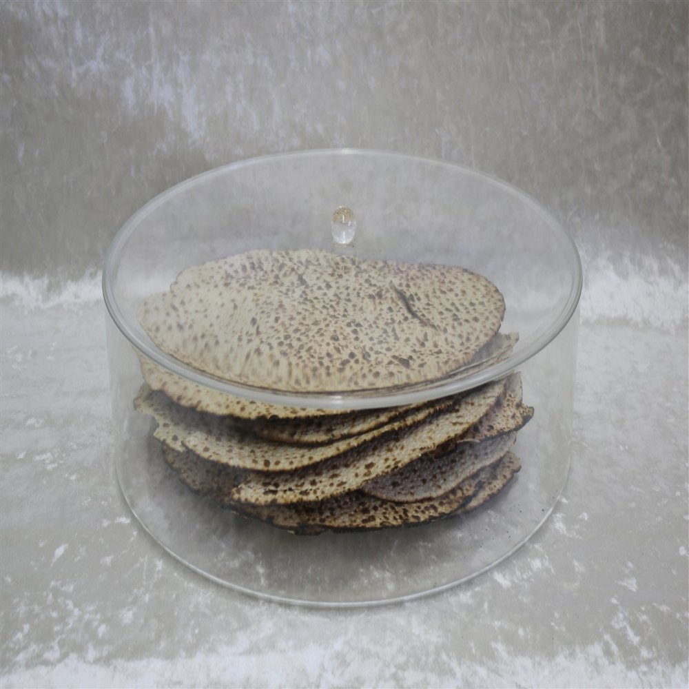 Majestic Giftware Passover Seder Round Lucite Matzah Box (LMB100) - 14 Inch Matzah Holder - Premium Acrylic Passover Matzo Cover for Holiday Celebrations - Spacious, and Easy to Clean