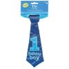 Baby Boy 1st Birthday Satin Blue Tie - 9", 1 Piece - Ideal for Party & Photoshoot view 1