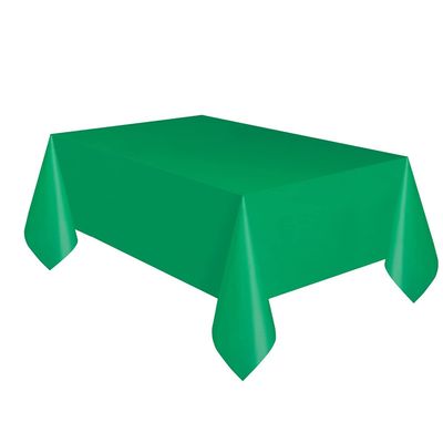 Emerald Green Solid Rectangular Plastic Table Cover (54" x 108") 1 Count - Elegant Design & Premium Quality, Ideal For Parties, Events & Everyday Use