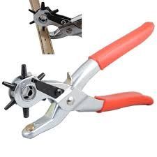 Heavy Duty 6 Sized 9-1/2" Leather Hole Punch Hand Pliers Belt Holes Punches
