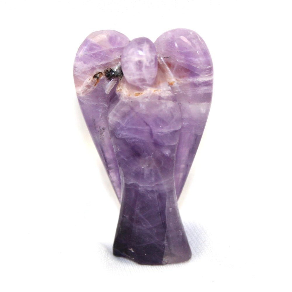Jet Amethyst Angel Healing Crystal Gaurdian Figure Pocket Healing Focus Concetraction Spiritual 2 inch Angel Powerful and Protective Spiritual Awareness.