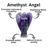 Jet Amethyst Angel Healing Crystal Gaurdian Figure Pocket Healing Focus Concetraction Spiritual 2 inch Angel Powerful and Protective Spiritual Awareness. view 2