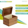Oceanstar Bamboo Recipe Box with Divider, Natural, 6.80" W x 4.90" D x 5.10" H view 2