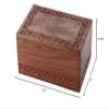Solid Rosewood Border Engraving Handcarved Cremation Urn - Medium, Wooden Urn view 3