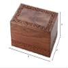 Solid Rosewood Border Engraving Handcarved Cremation Urn - Small, Wooden Urn  view 3