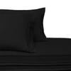 Solid Black Brushed Microfiber California King Size Bed Sheet Set view 1