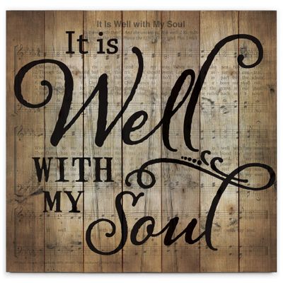 It Is Well With My Soul Sheet Music Design 24 x 25 Wood Pallet Wall Art Sign Plaque