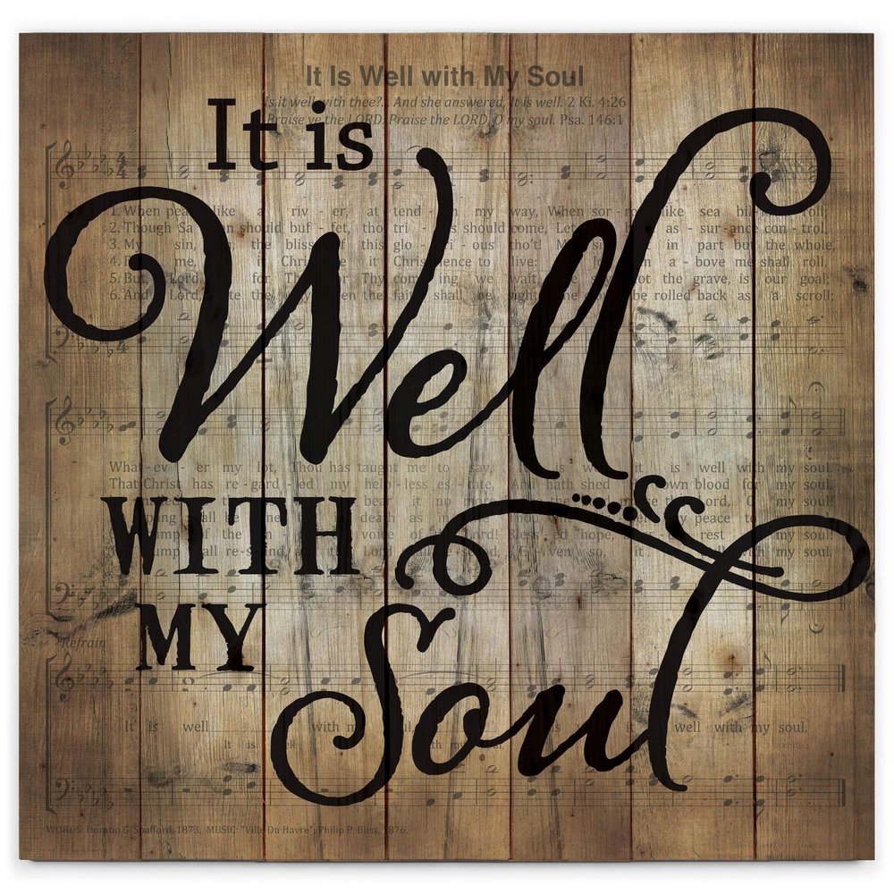 It Is Well With My Soul Sheet Music Design 24 x 25 Wood Pallet Wall Art Sign Plaque
