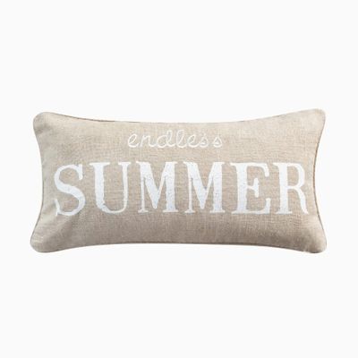 Levtex Home - Caspian Sea - Decorative Pillow (12 x 24in.) - Endless Summer - Beige and White