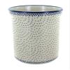 Blue Rose Polish Pottery - Blue Small Dots Utensil Jar - 6" Tall - Perfect Countertop Storage for Spoons, Spatulas & Everyday Cooking Tools view 1