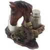 Home 'n Gifts Chestnut Resin Shaker Set with Horse Holder, 3 Pieces, 6 x 3 x 2 inches, Western Ranch Decor, Country Farm Kitchen Table Centerpiece, Gift for Farmers view 2