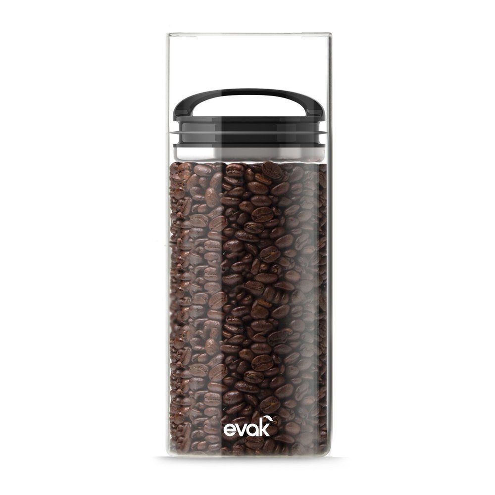 Prepara Evak Compact Glass Food Storage, Large, Black