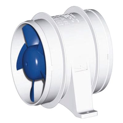 Rule 240-24V In-Line Blower, Slip On 4 Inch Connections, 235 CFM, 24 Volt