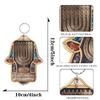 My Daily Styles Jewish Wooden Hamsa Menorah Blessing for Home - Good Luck Wall Decor with Simulated Gemstones view 3