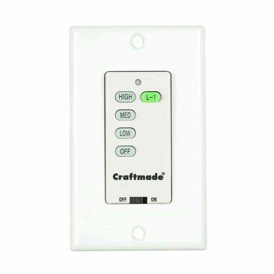 Craftmade UCI-WALL Fan Accessory Universal Intelligent Controls Wall Control, 3-Speed 1.5-Amp 2 Wire Installation, Almond, Brown and White