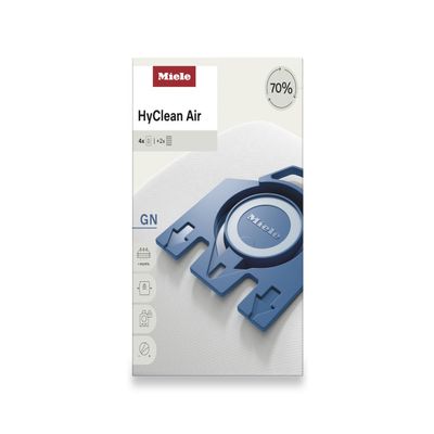 Miele 10123210 AirClean 3D Efficiency Dust Bag, Type GN, 4 Bags & 2 Filters, White