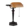 V-LIGHT Traditional Style CFL Banker's Desk Lamp with Amber Glass Shade (CAVS91045BRZ) view 1