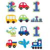 All Aboard Boy 1st Birthday Value Decoration Pack Cutouts, Large, 12 Pieces, Made from Paper, Blue & Green, 7", 9", 11" by Amscan view 2