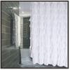 Ruffled White Fabric Shower Curtain view 2