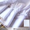 Ruffled White Fabric Shower Curtain view 4