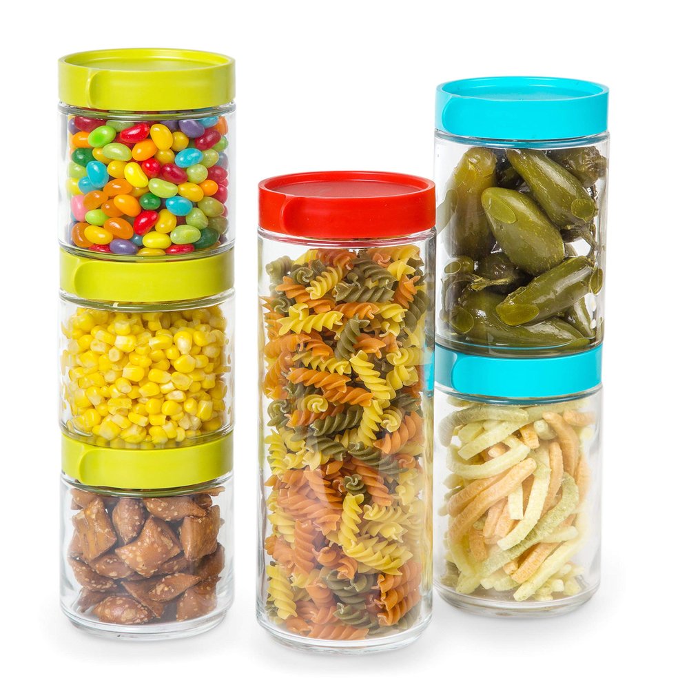 Glasslock Block Canister Round 12-Piece Set