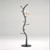 Legacy Decor Metal and Wood Hall Tree Coat Hat Rack Black with Walnut Color Accents view 1