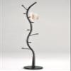 Legacy Decor Metal and Wood Hall Tree Coat Hat Rack Black with Walnut Color Accents view 2
