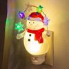 Snowman With Decorative Garland LED 7.75 Inch Acrylic Swivel Plug Bubble Night Light view 2