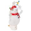 Snowman With Decorative Garland LED 7.75 Inch Acrylic Swivel Plug Bubble Night Light view 3