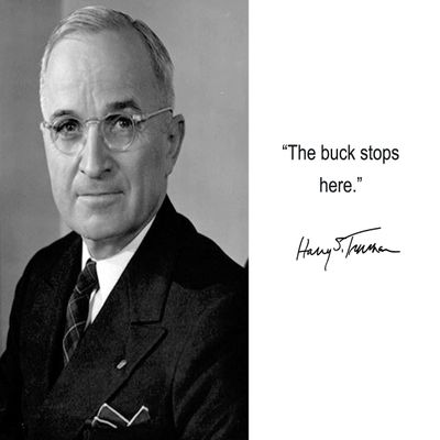 Harry Truman "The buck stops here" Quote Autograph 8x10 Photo