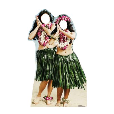 Cardboard People Hawaiian Hula Girls Stand-in Life Size Cardboard Cutout Standup
