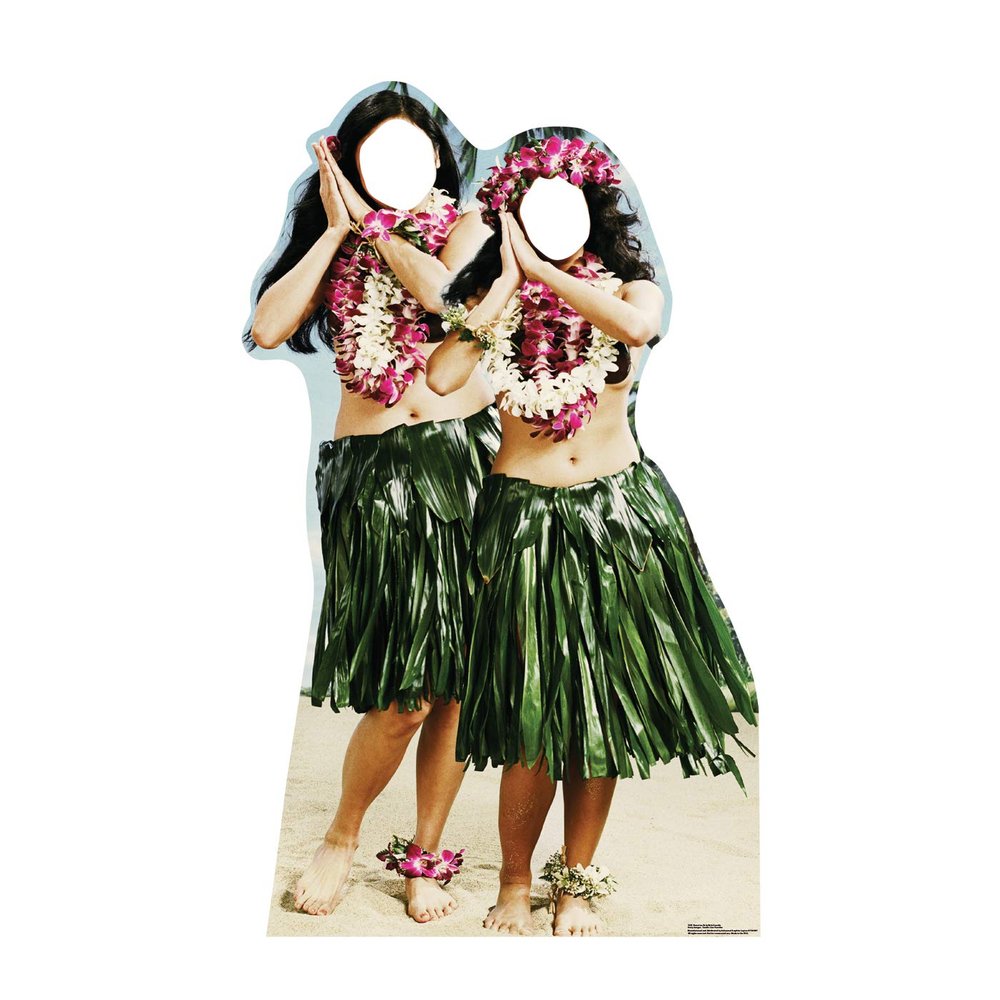 Cardboard People Hawaiian Hula Girls Stand-in Life Size Cardboard Cutout Standup